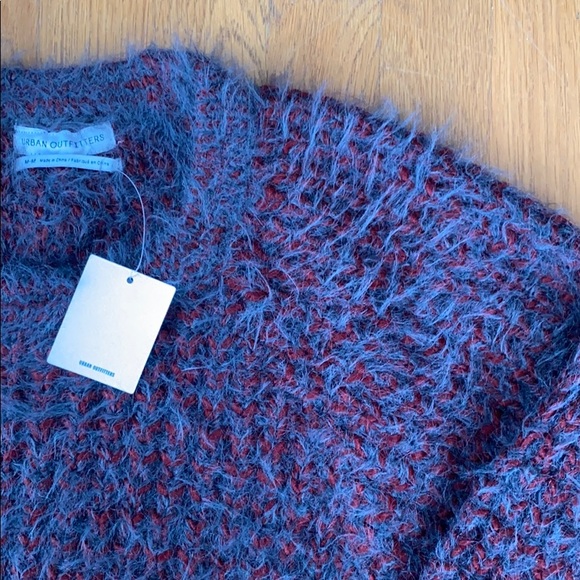 Urban Outfitters Blue & Maroon Fluffy Sweater - Picture 2 of 6